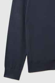 Reiss Blue Smoke Hampshire Merino Wool Funnel-Neck Jacket - Image 6 of 6