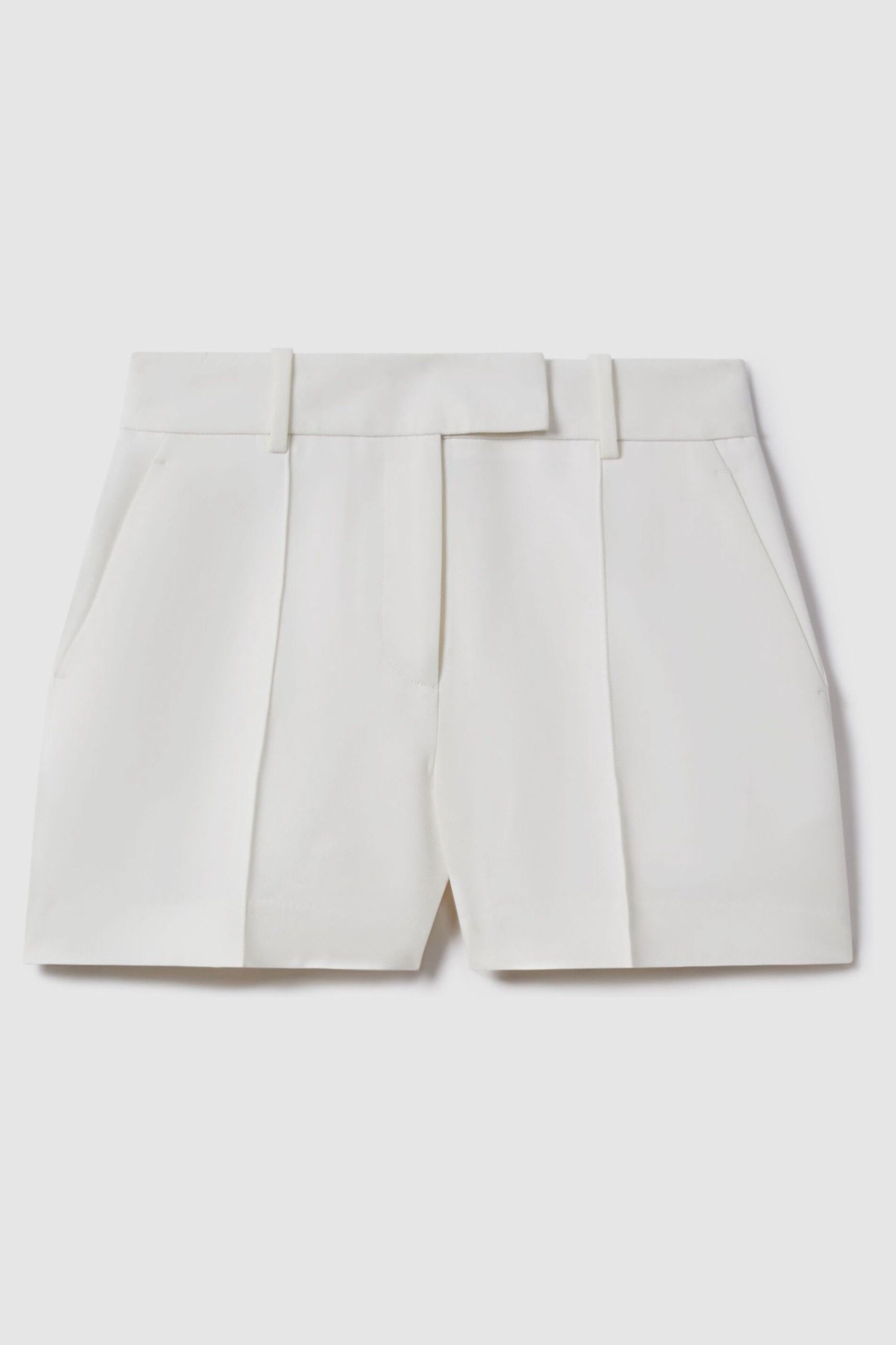 Reiss White Sienna Crepe Tailored Shorts - Image 2 of 6