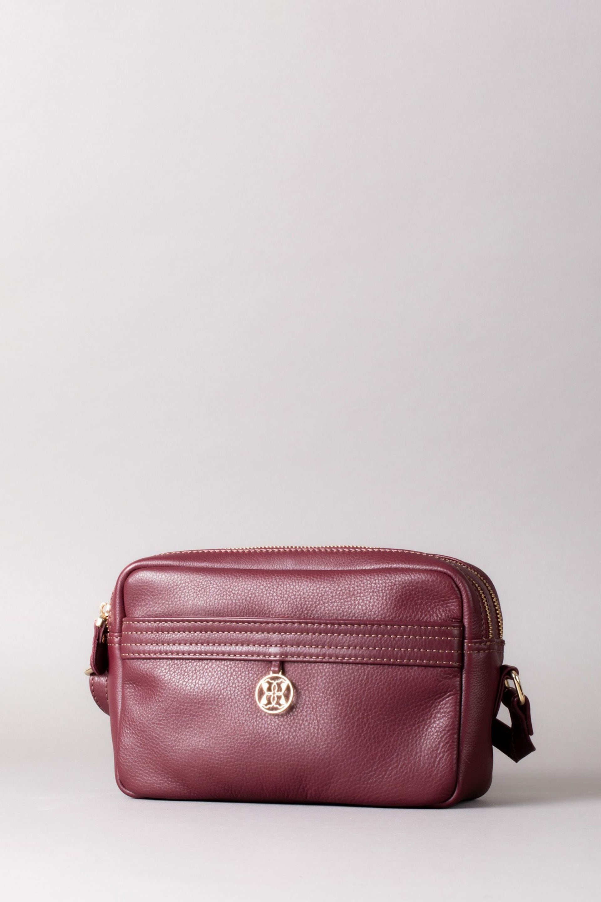 Lakeland Leather Purple Cartmel Boxy Leather Cross-Body Bag - Image 2 of 3