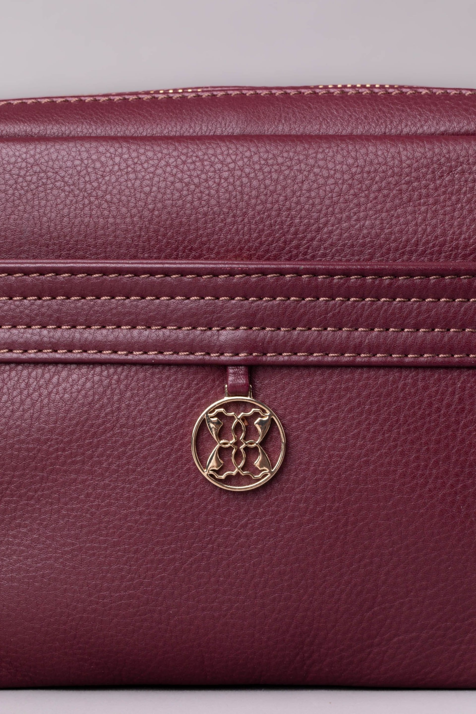 Lakeland Leather Purple Cartmel Boxy Leather Cross-Body Bag - Image 3 of 3