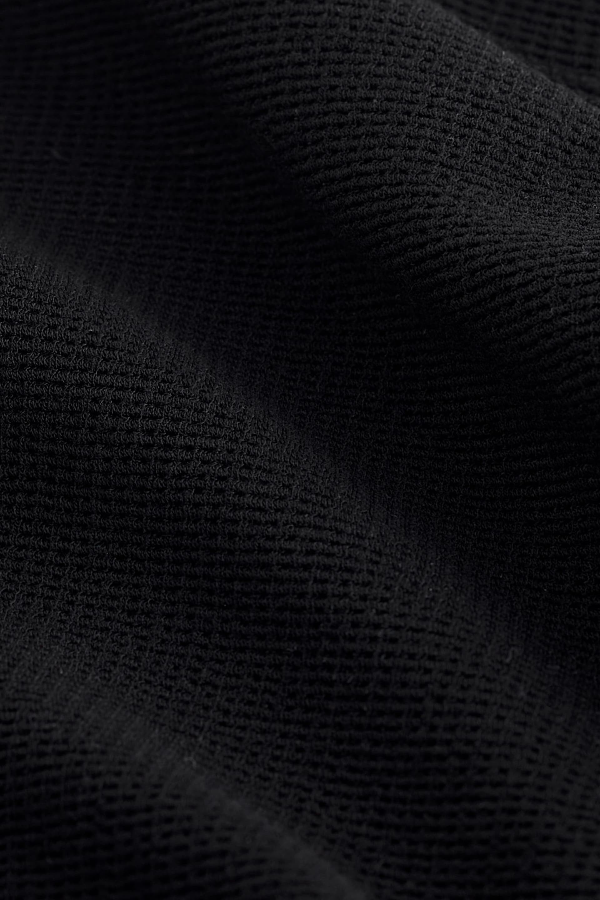 Self. Black Long Sleeve Waffle Top - Image 7 of 7