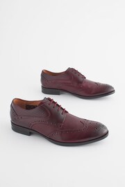 Burgundy Red Leather Embossed Wing Cap Brogues Shoes - Image 1 of 8
