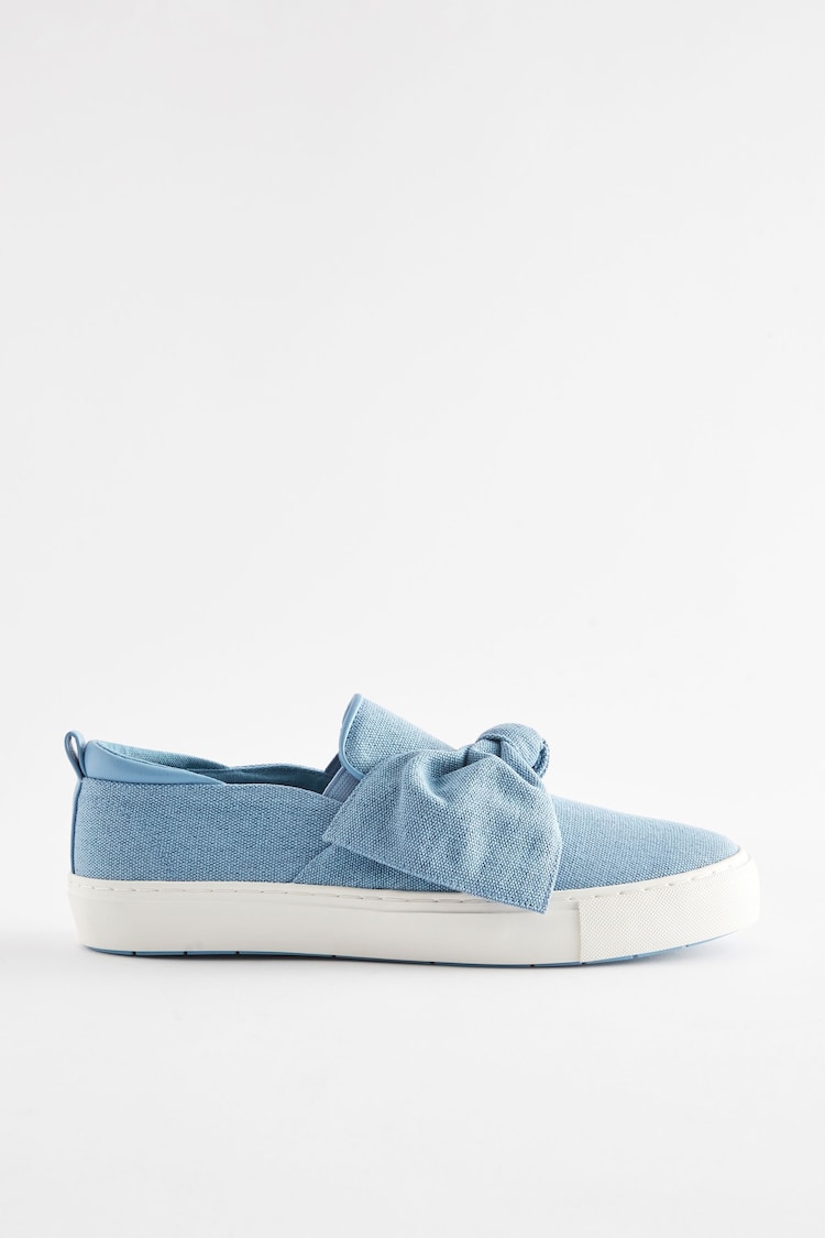 Blue Forever Comfort® Bow Skater Slip-On Trainers - Image 2 of 5