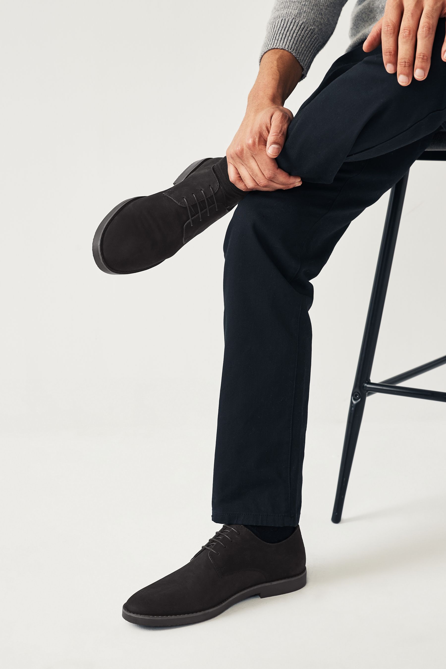Buy Black Leather Smart Casual Derby Shoes from the Next UK online shop