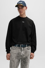 HUGO Relaxed-Fit Long-Sleeved Black T-Shirt With Logo Print - Image 1 of 5