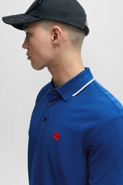 HUGO Cotton-Piqué Slim-Fit Polo Shirt With Logo Label - Image 1 of 1