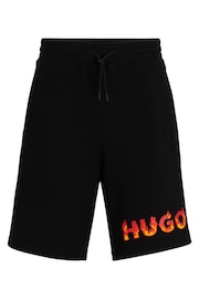 Hugo Cotton-Terry Shorts With Puffed Flame Logo - Image 1 of 6