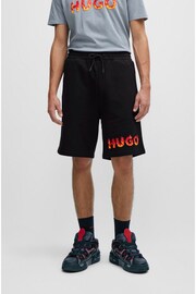 Hugo Cotton-Terry Shorts With Puffed Flame Logo - Image 4 of 6