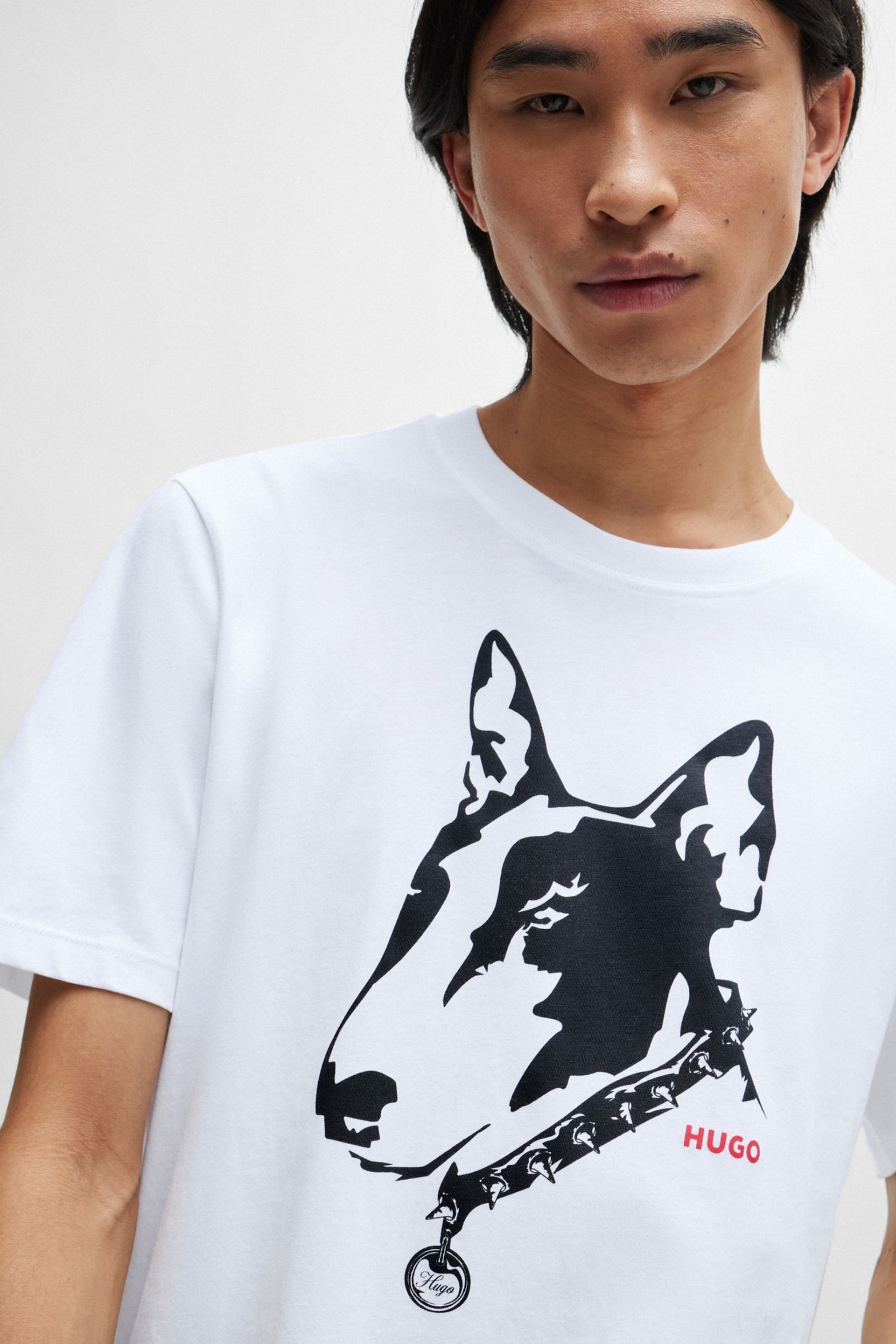 HUGO Dog Graphic Print Regular Fit T-Shirt - Image 5 of 6