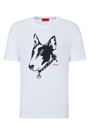 HUGO Dog Graphic Print Regular Fit T-Shirt - Image 6 of 6