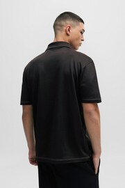 HUGO Black Cotton-blend Polo Shirt - Image 5 of 8