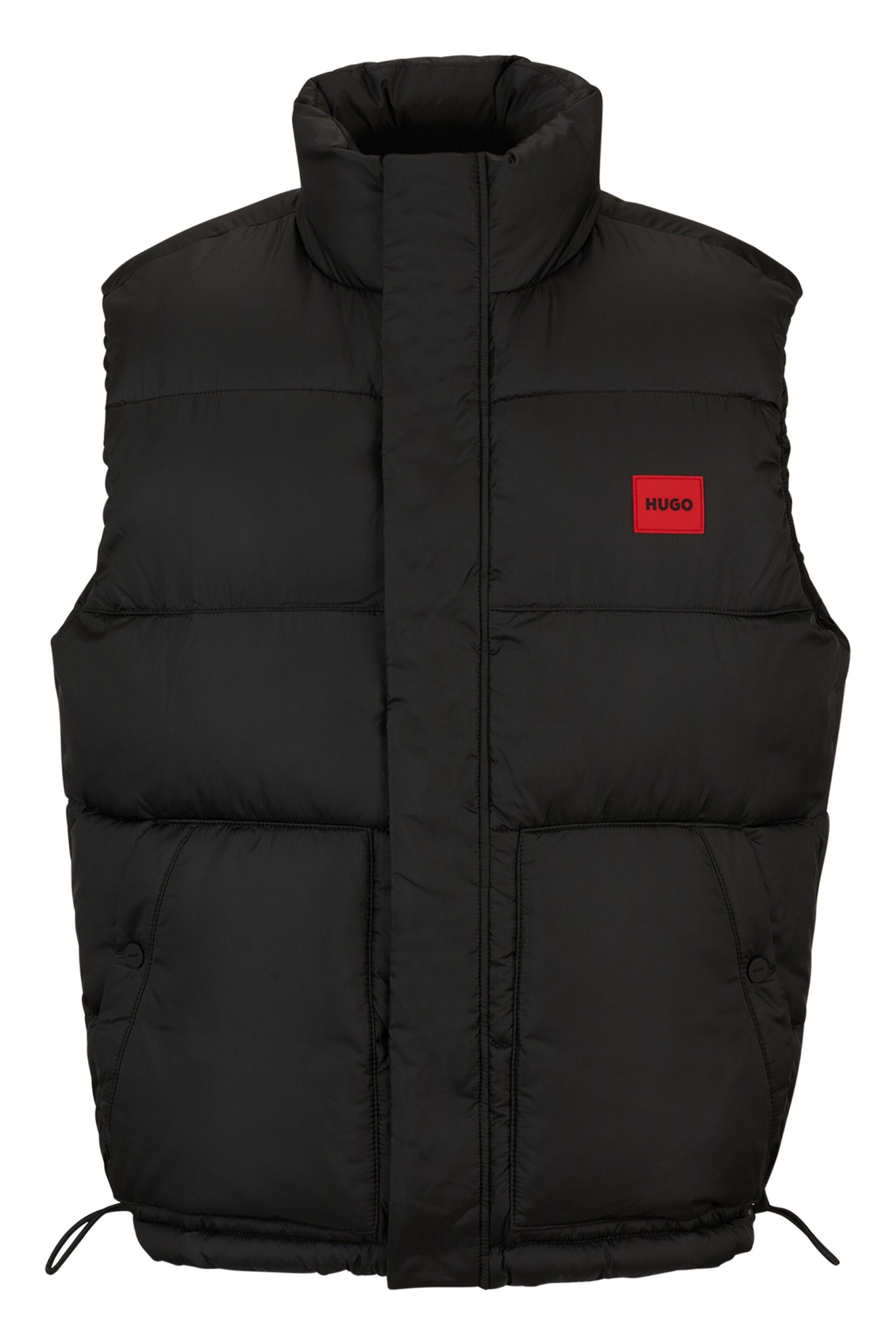 HUGO Water-Repellent Black Puffer Gilet With Red Logo Badge - Image 6 of 6
