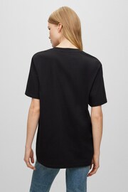 HUGO Cotton-jersey Black T-Shirt with decorative reflective logo - Image 2 of 5