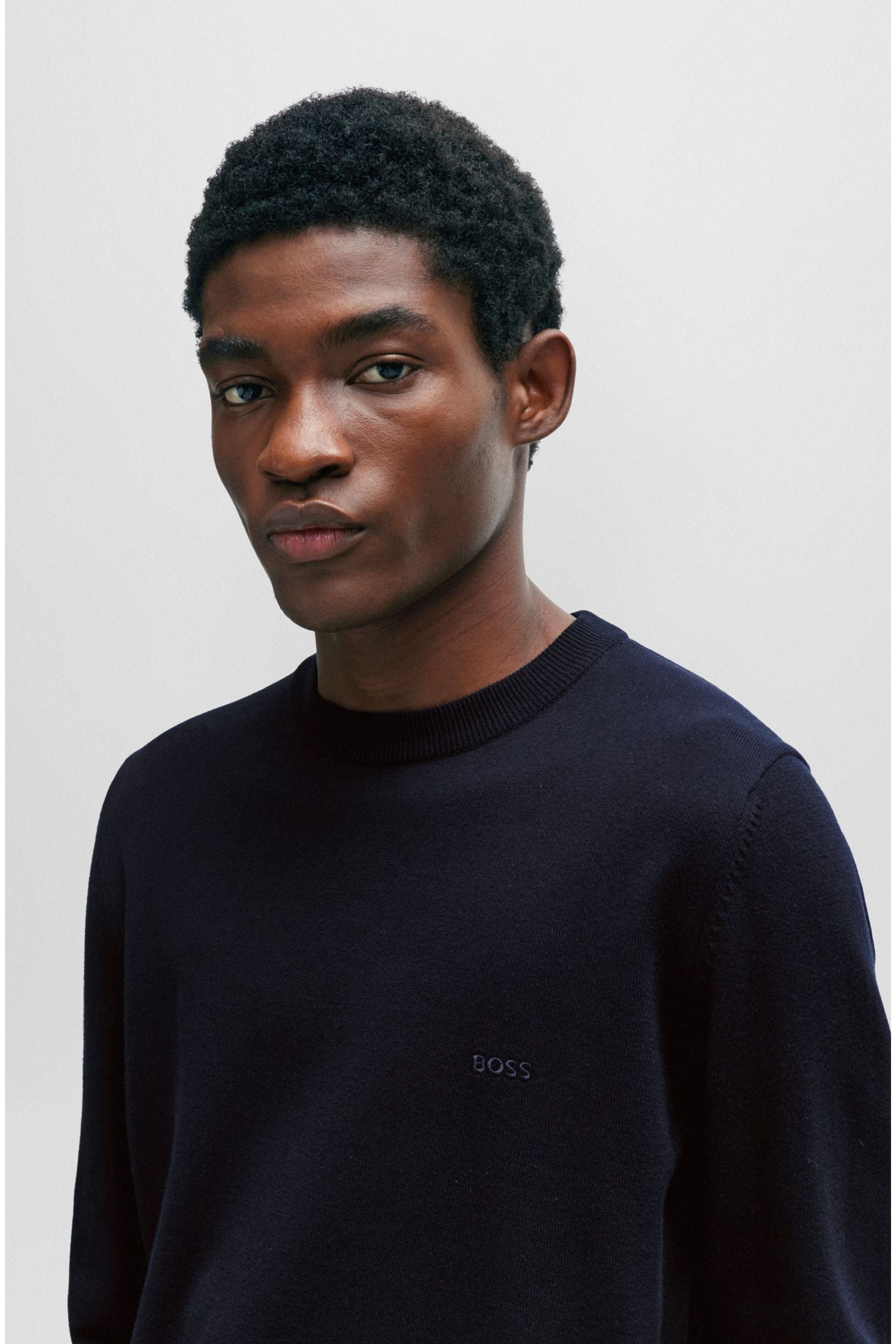 Buy BOSS Crew Neck Embroidered Logo Knitted Jumper from Next Oman