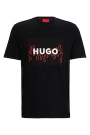 HUGO Flame Logo Black T-Shirt - Image 5 of 5