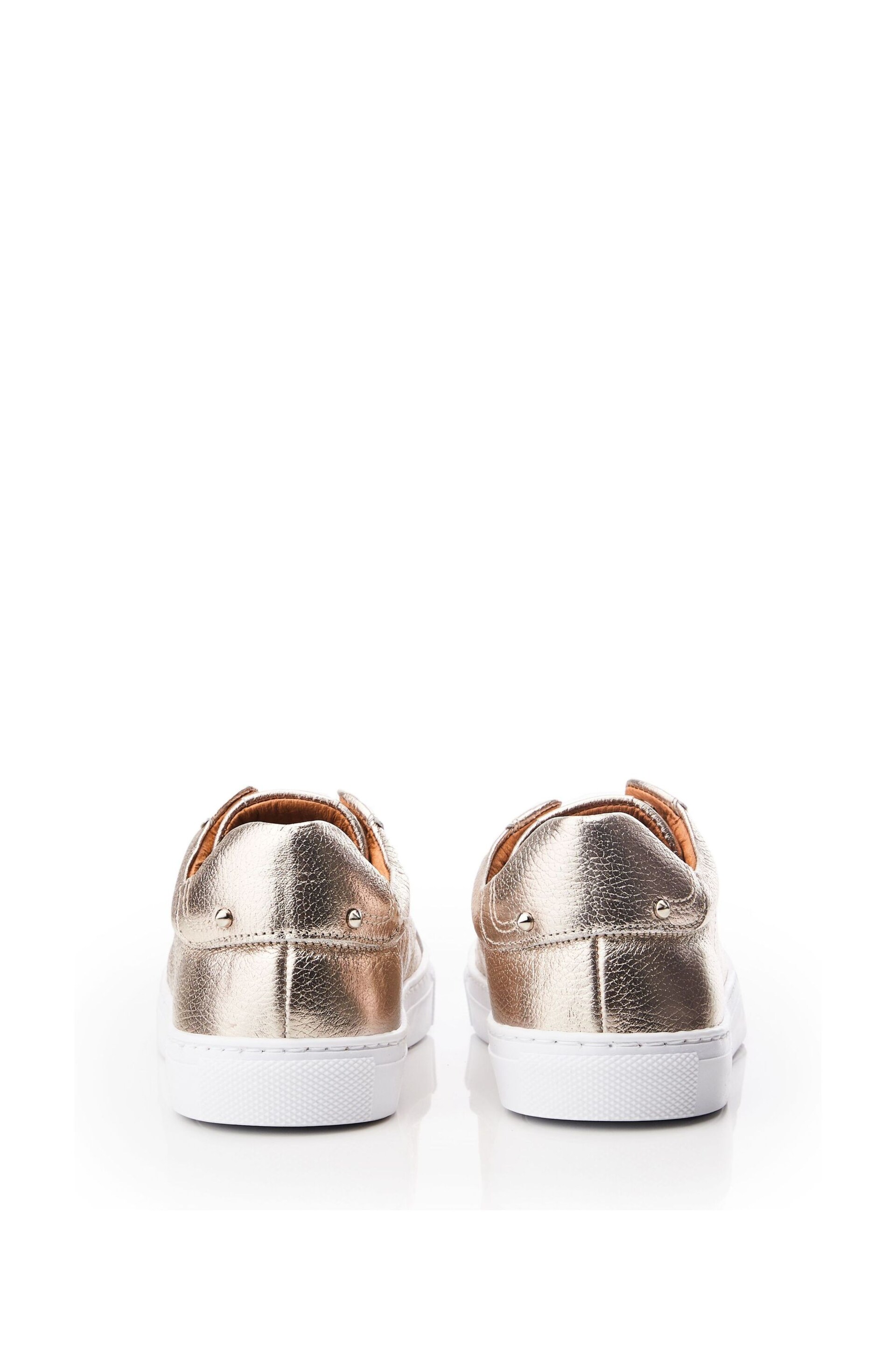 Moda in Pelle Bencina Slip On White Trainers with Elastic - Image 3 of 4