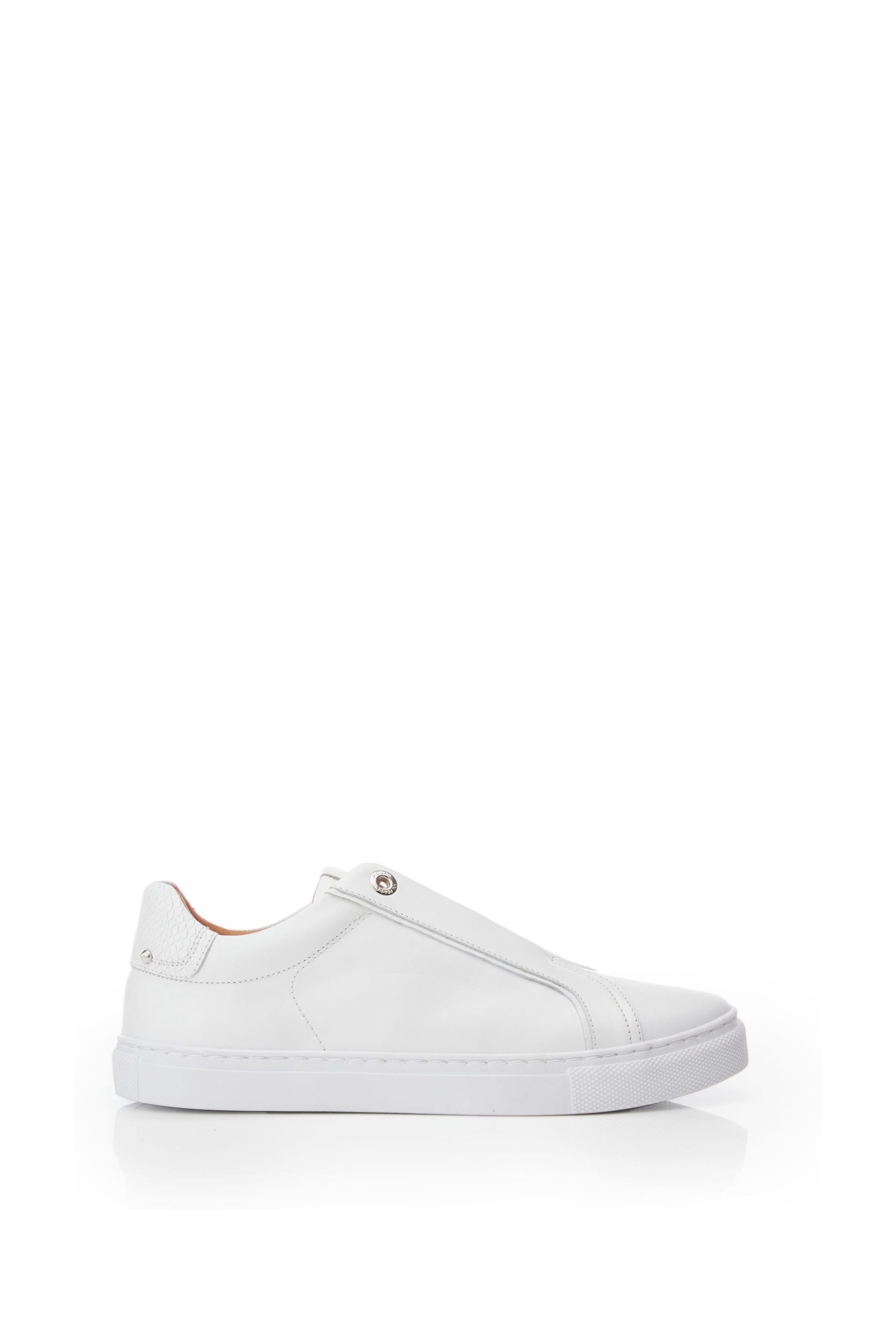Moda in Pelle Bencina Slip On White Trainers with Elastic - Image 1 of 5