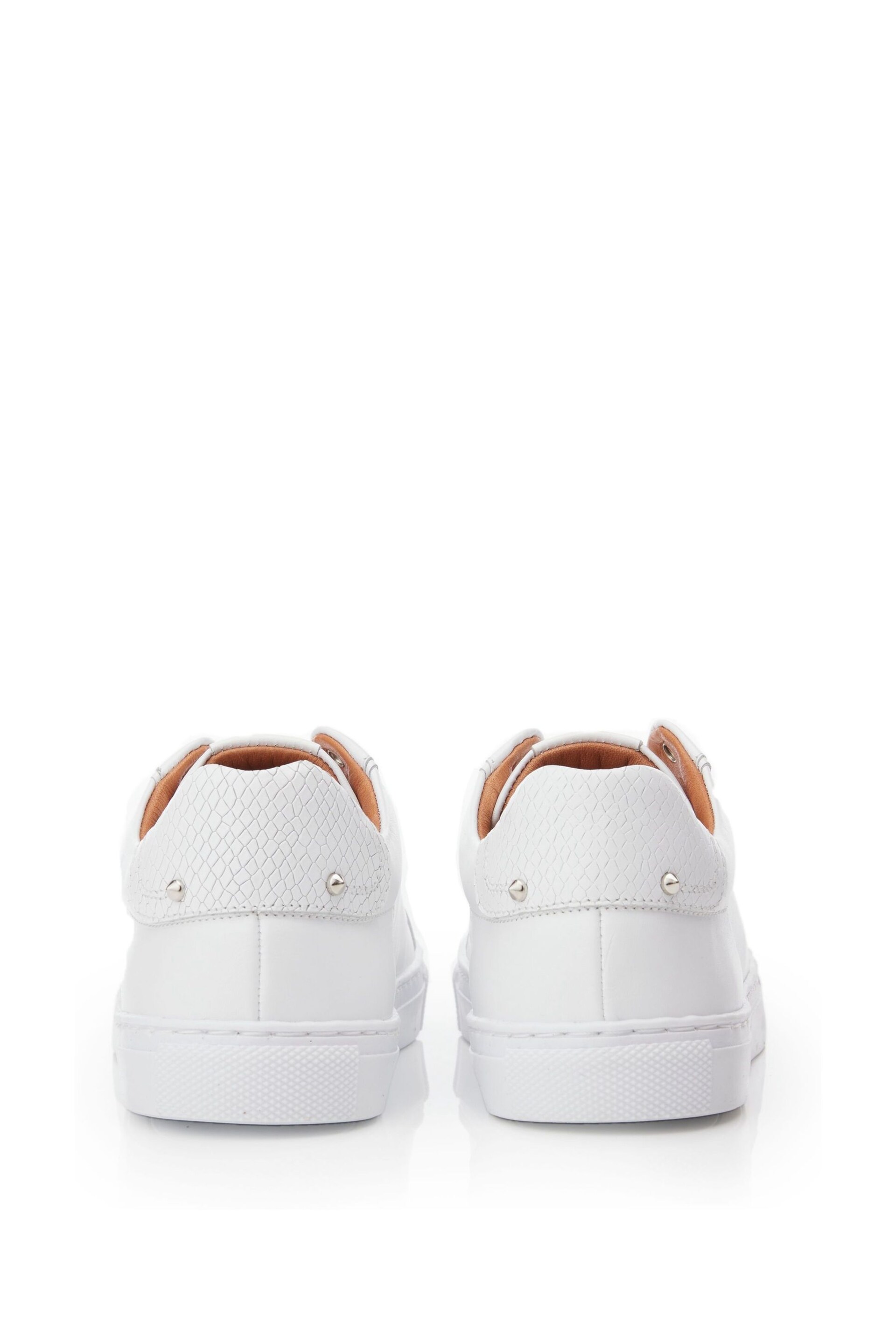 Moda in Pelle Bencina Slip On White Trainers with Elastic - Image 4 of 5