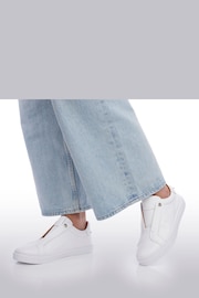 Moda in Pelle Bencina Slip On White Trainers with Elastic - Image 5 of 5