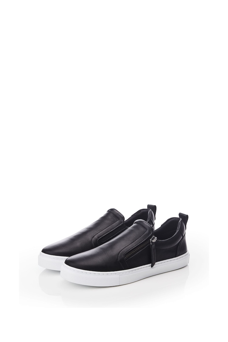 Moda in Pelle Silver Bradly Slip-On Side Zip Trainers - Image 2 of 3