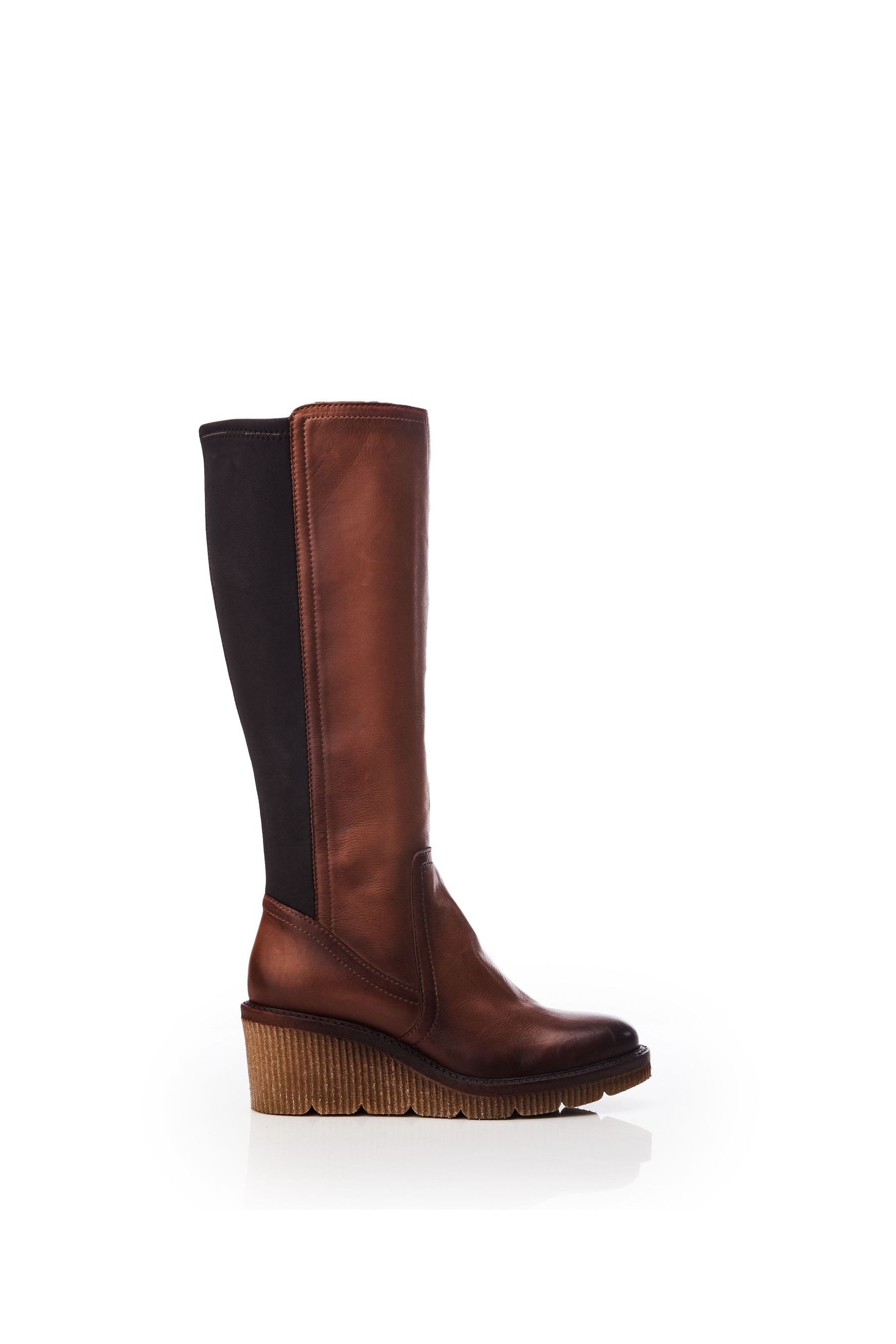 Wedge heel long boots top