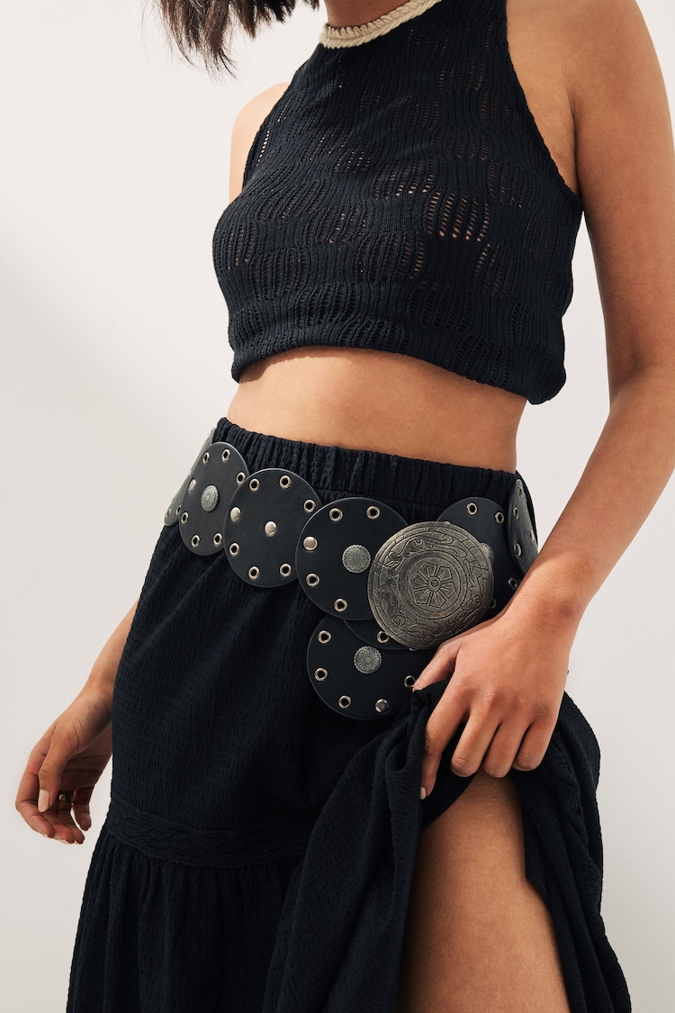 Black Low Slung Disc Belt - Image 1 of 5