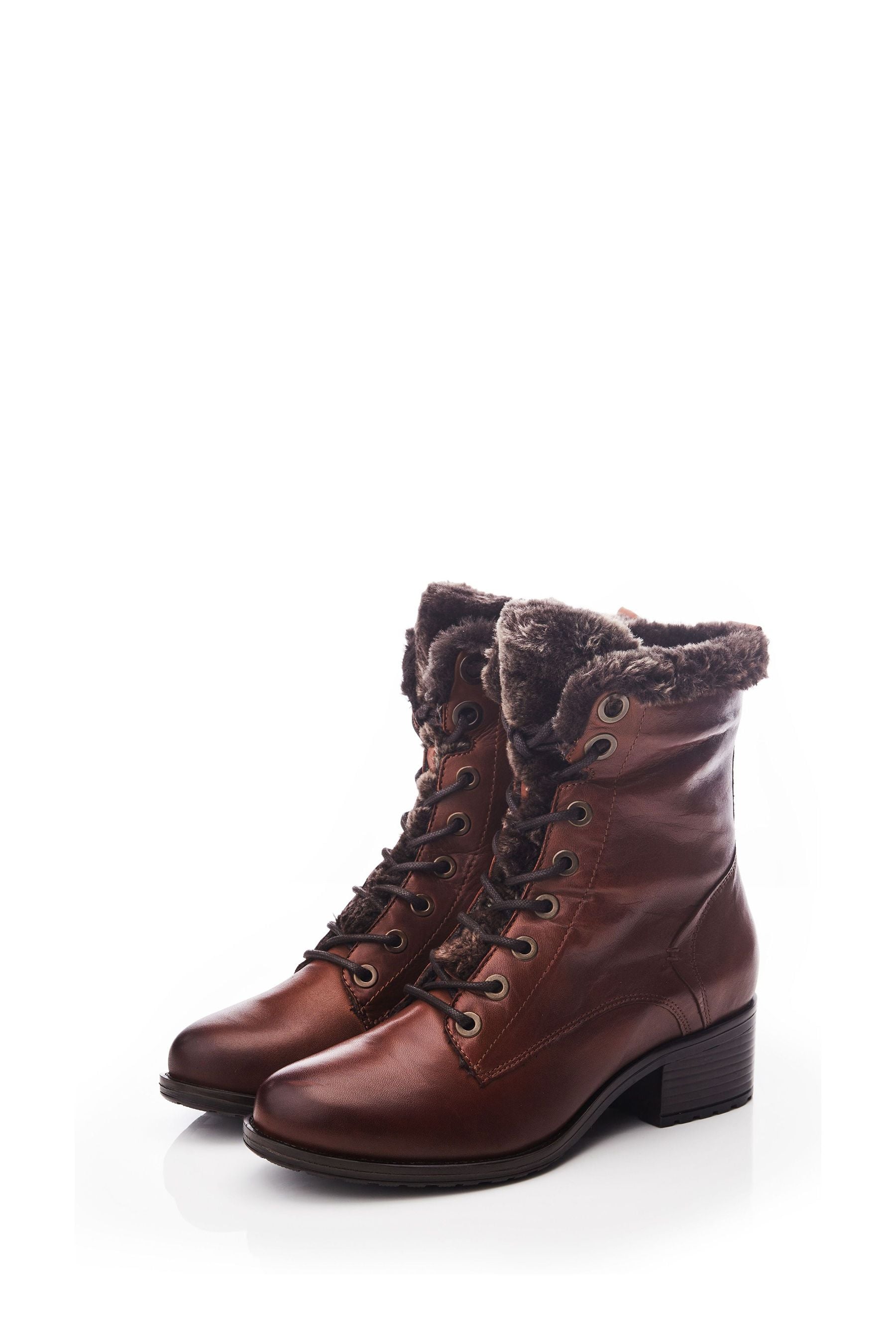 Buy Moda in Pelle Alpinne Faux Fur Lined Lace Up Boots from Next Luxembourg