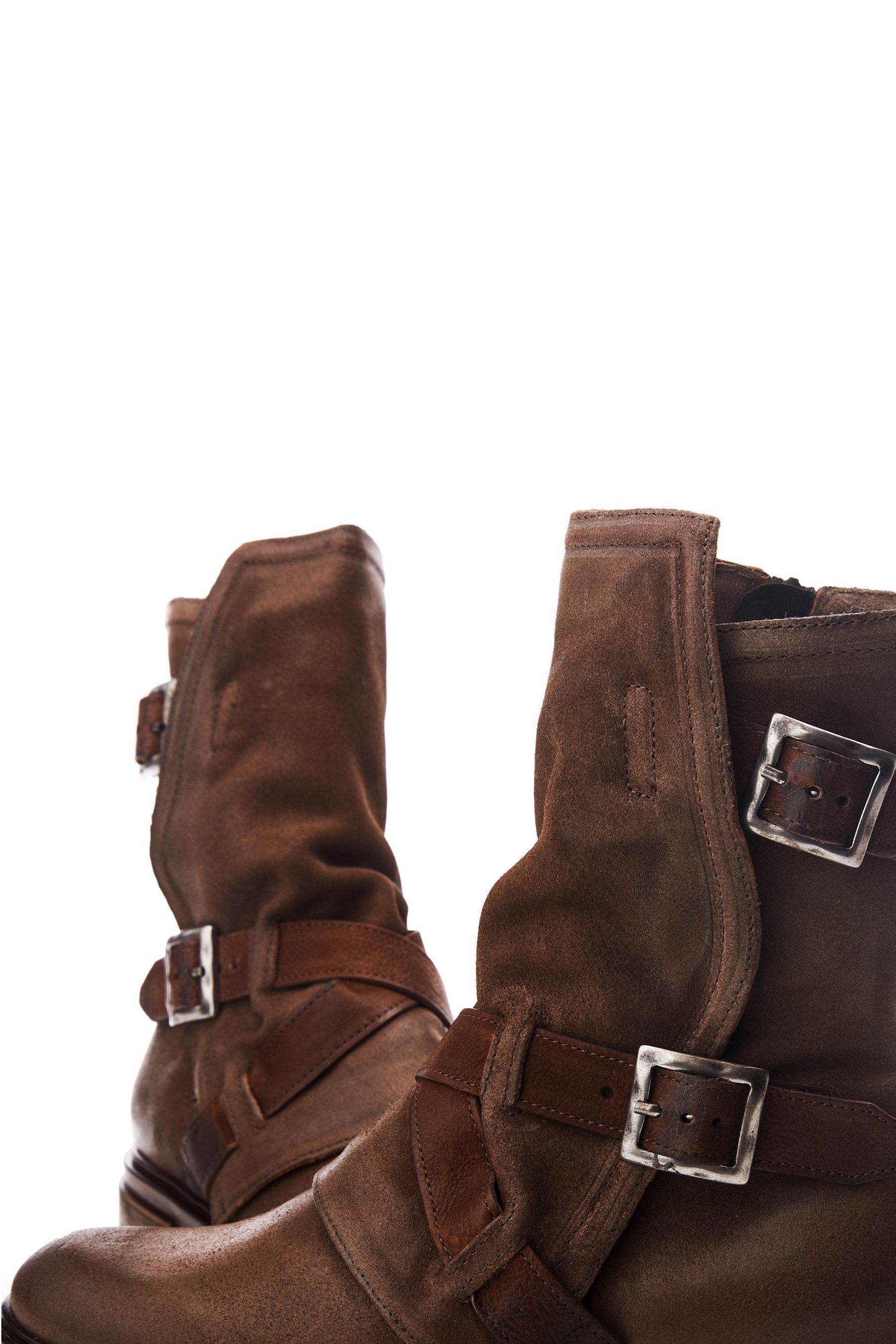 Moda in Pelle Briona Front Wrap Side Buckle Chunky Sole Ankle Boots
