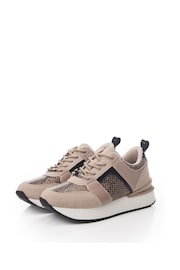 Moda in Pelle Addele Slab Sole Lace Up Trainers With Snake Pu - Image 3 of 3