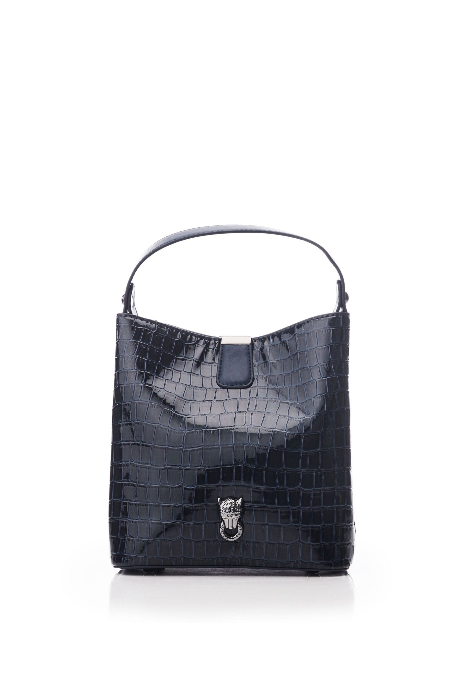 Moda in Pelle Adriana Polished Croc Bucket Bag - Image 2 of 5