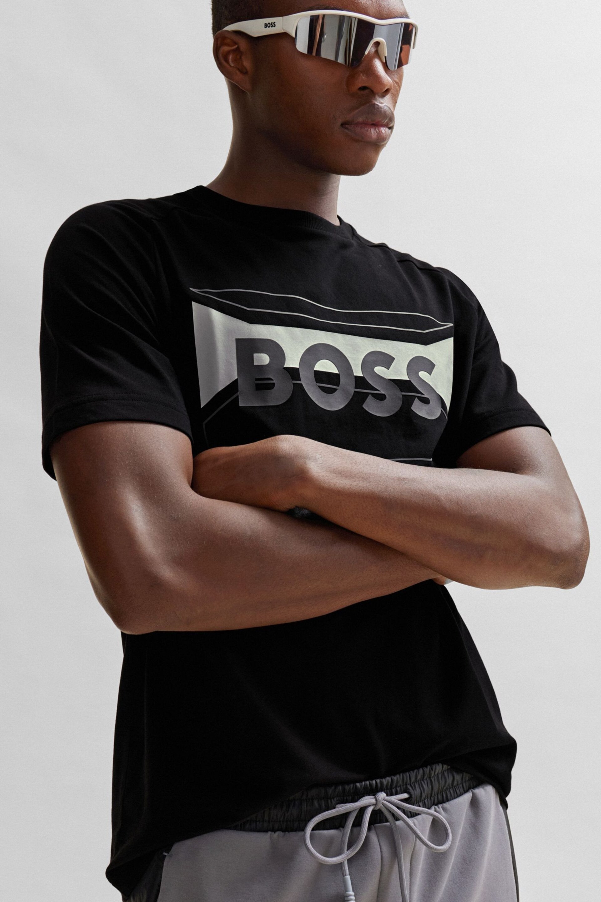 BOSS Black Logo Artwork T-Shirt - Image 4 of 5