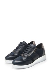 Moda in Pelle Blue Ambienne Wedge Trainers With Side Zip - Image 2 of 4