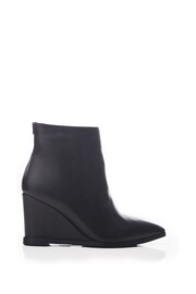 Moda in Pelle Nammie Pointed Toe Wedge Black Ankle Boots - Image 1 of 4