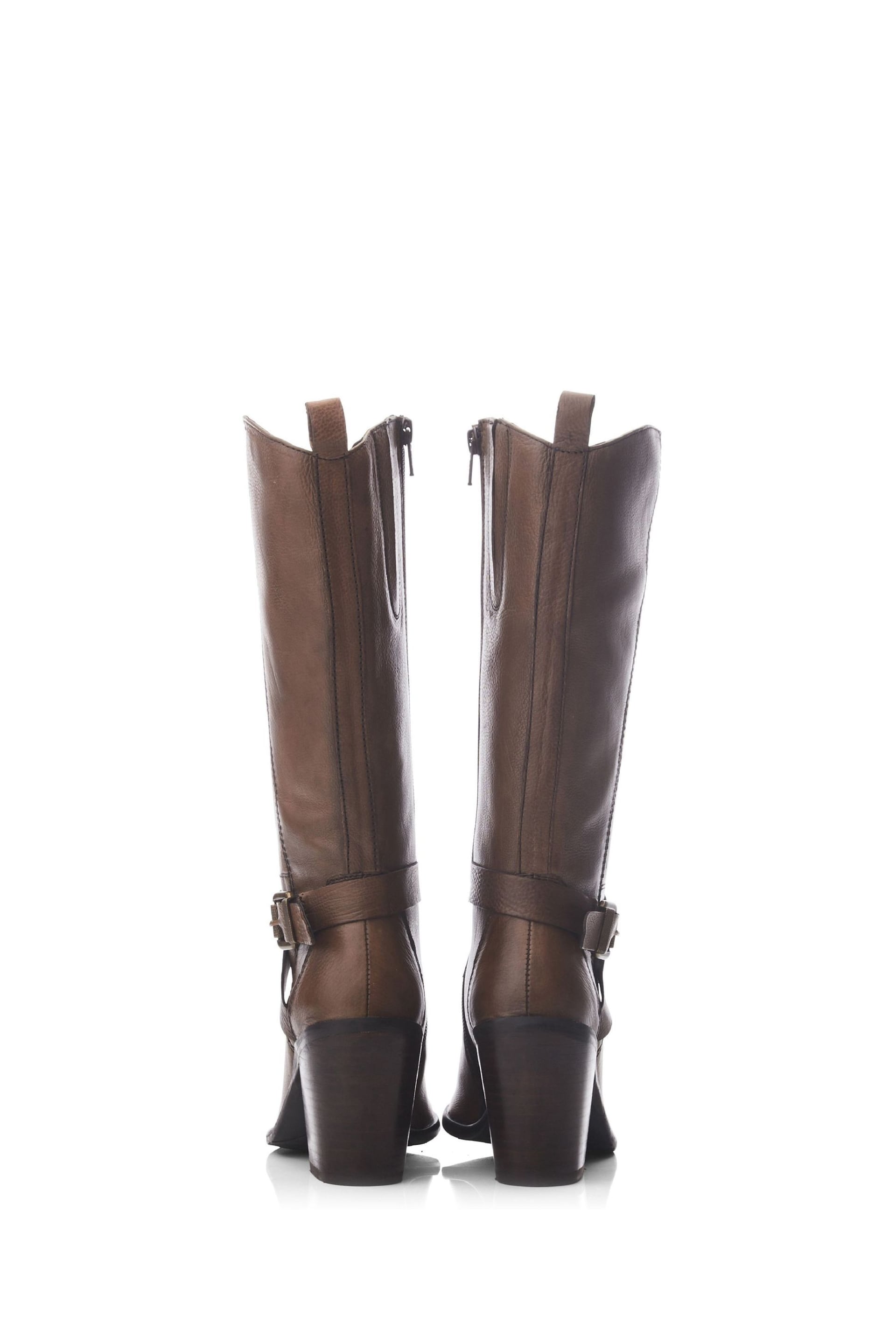 Moda in Pelle Serana Block Heel Long Buckle Boots - Image 3 of 4