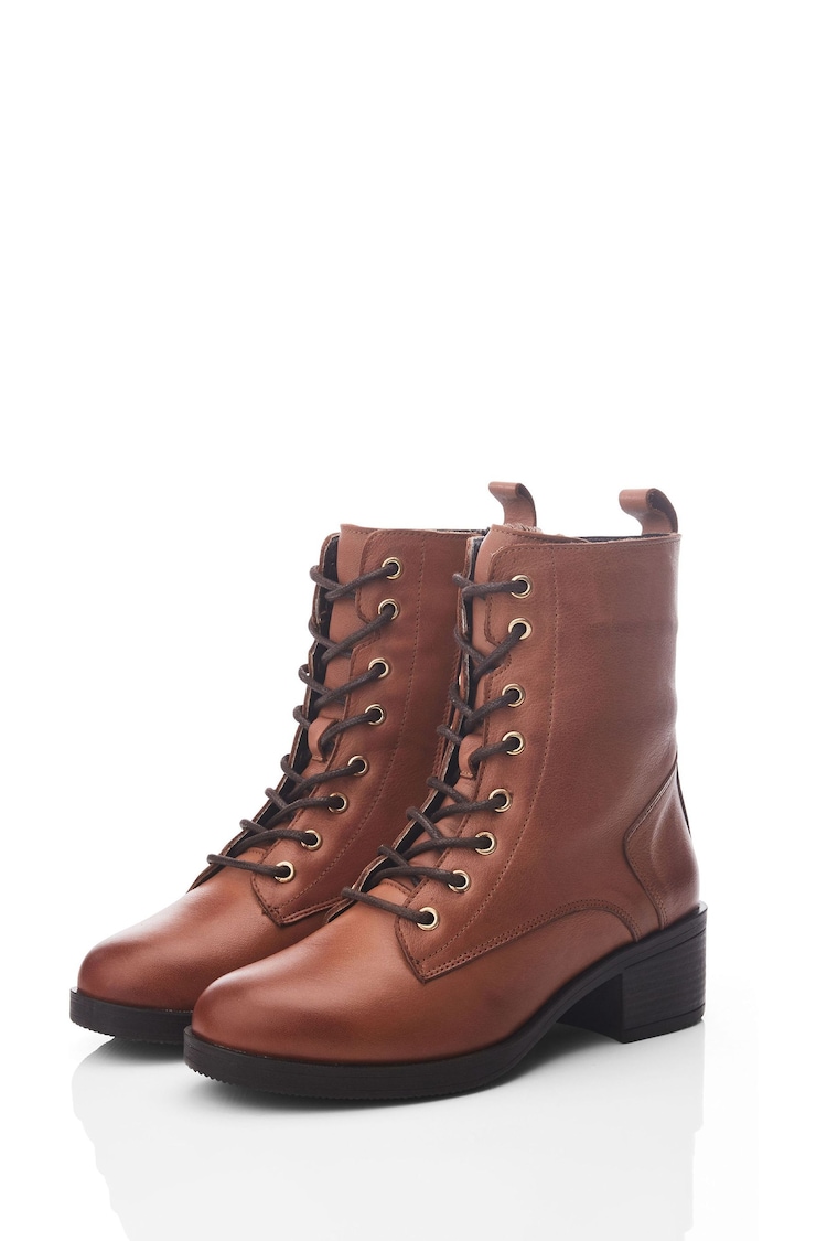 Moda in Pelle Calia Lace-Up Leather Ankle Boots - Image 2 of 4