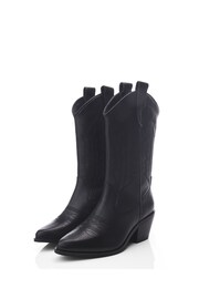 Moda in Pelle Heston Calf Height Western Black Boots - Image 2 of 4