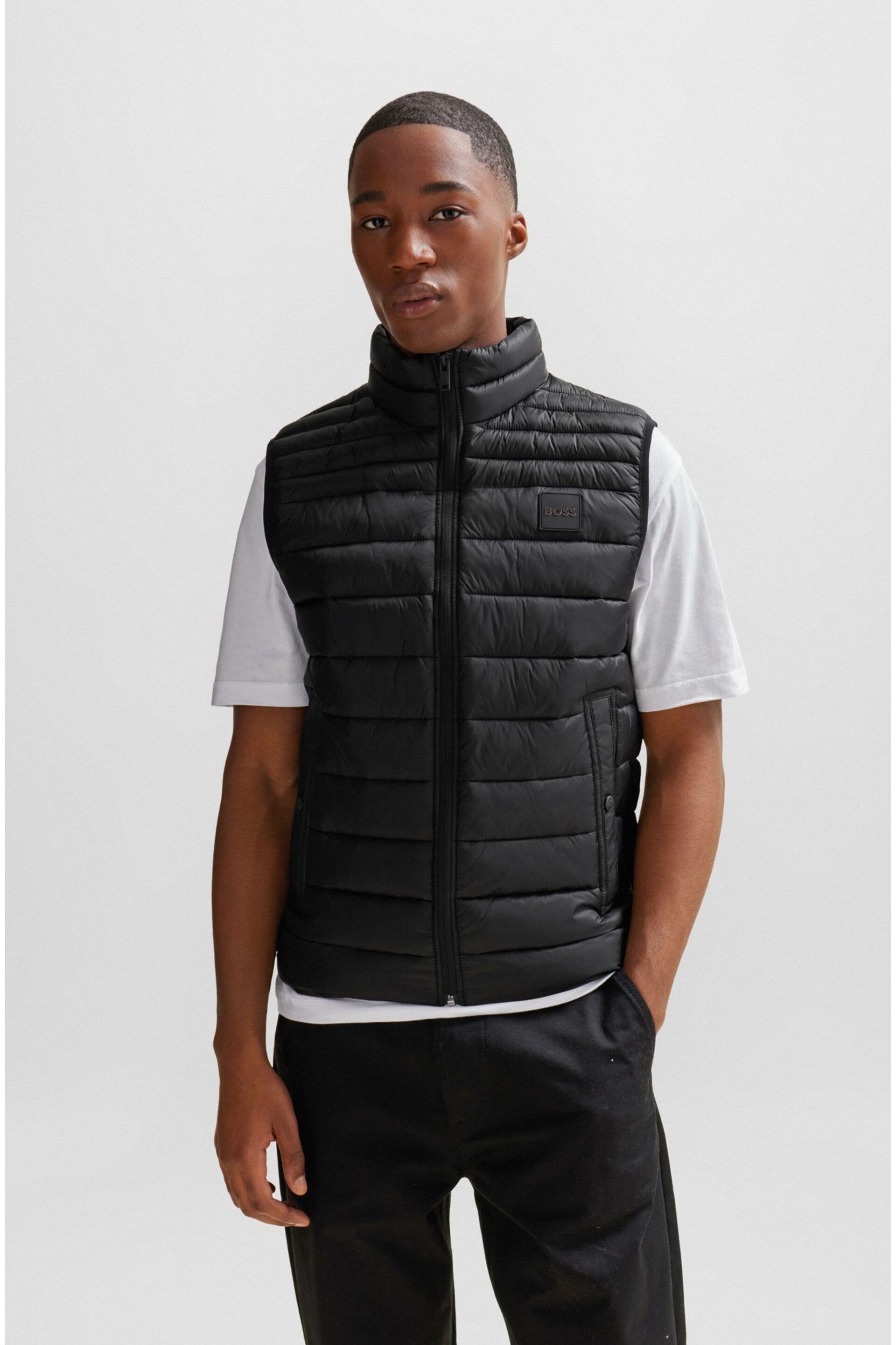 BOSS Black Lightweight Padded Gilet With Water-Repellent Finish - Image 1 of 6