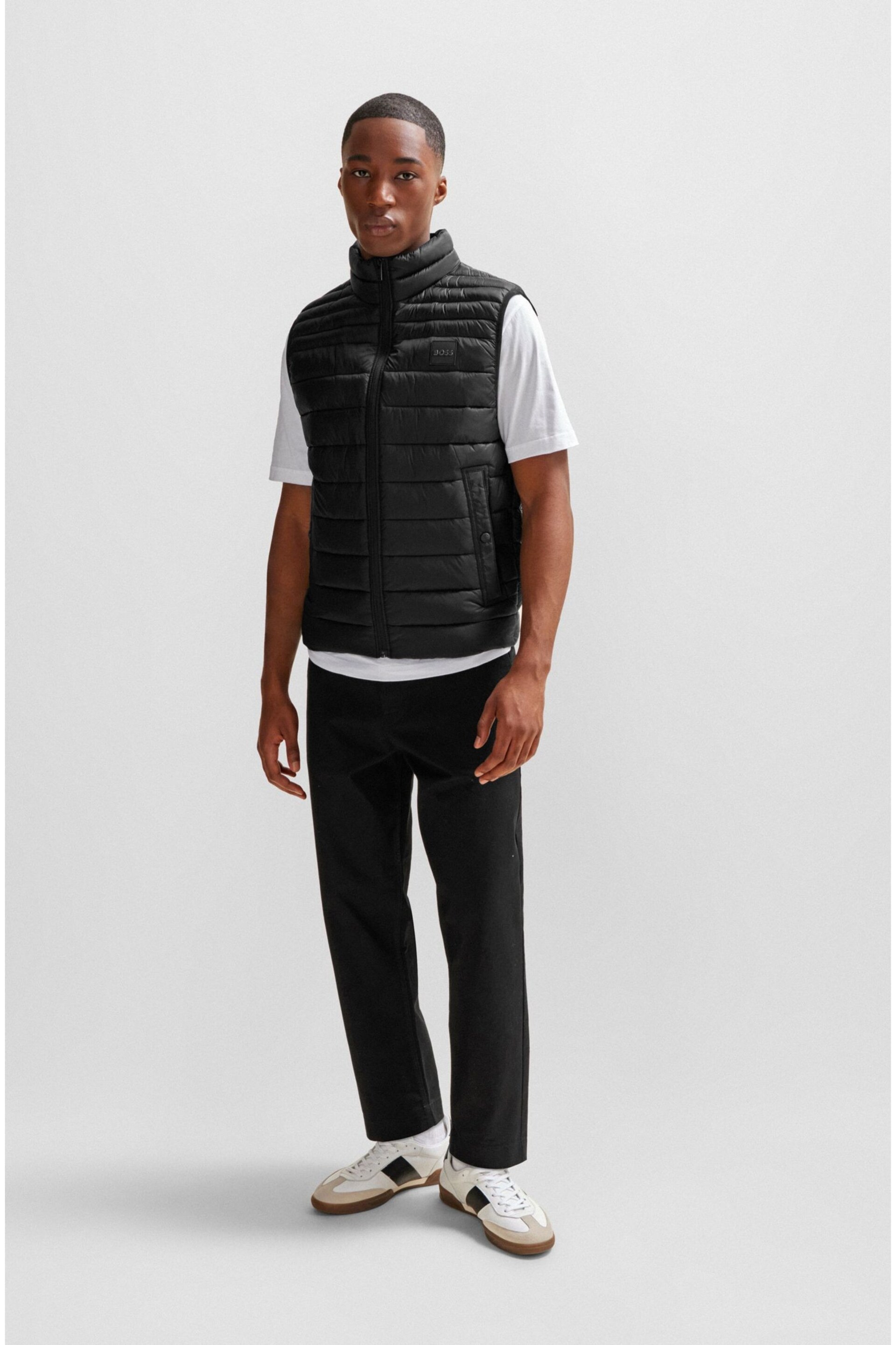 BOSS Black Lightweight Padded Gilet With Water-Repellent Finish - Image 3 of 6