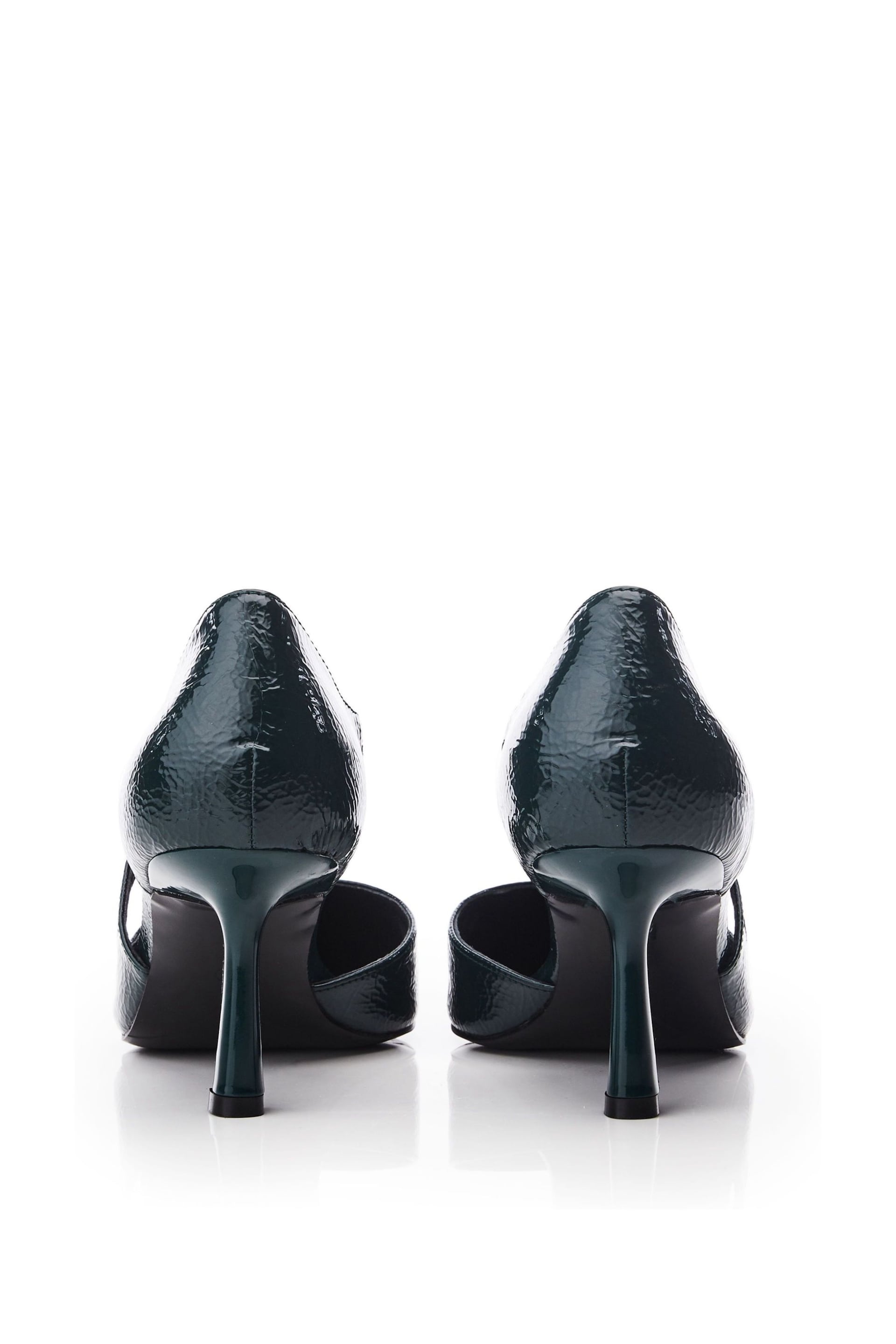 Moda in Pelle Daleiza Heeled Pointed Crossover Court Black Shoes - Image 3 of 4