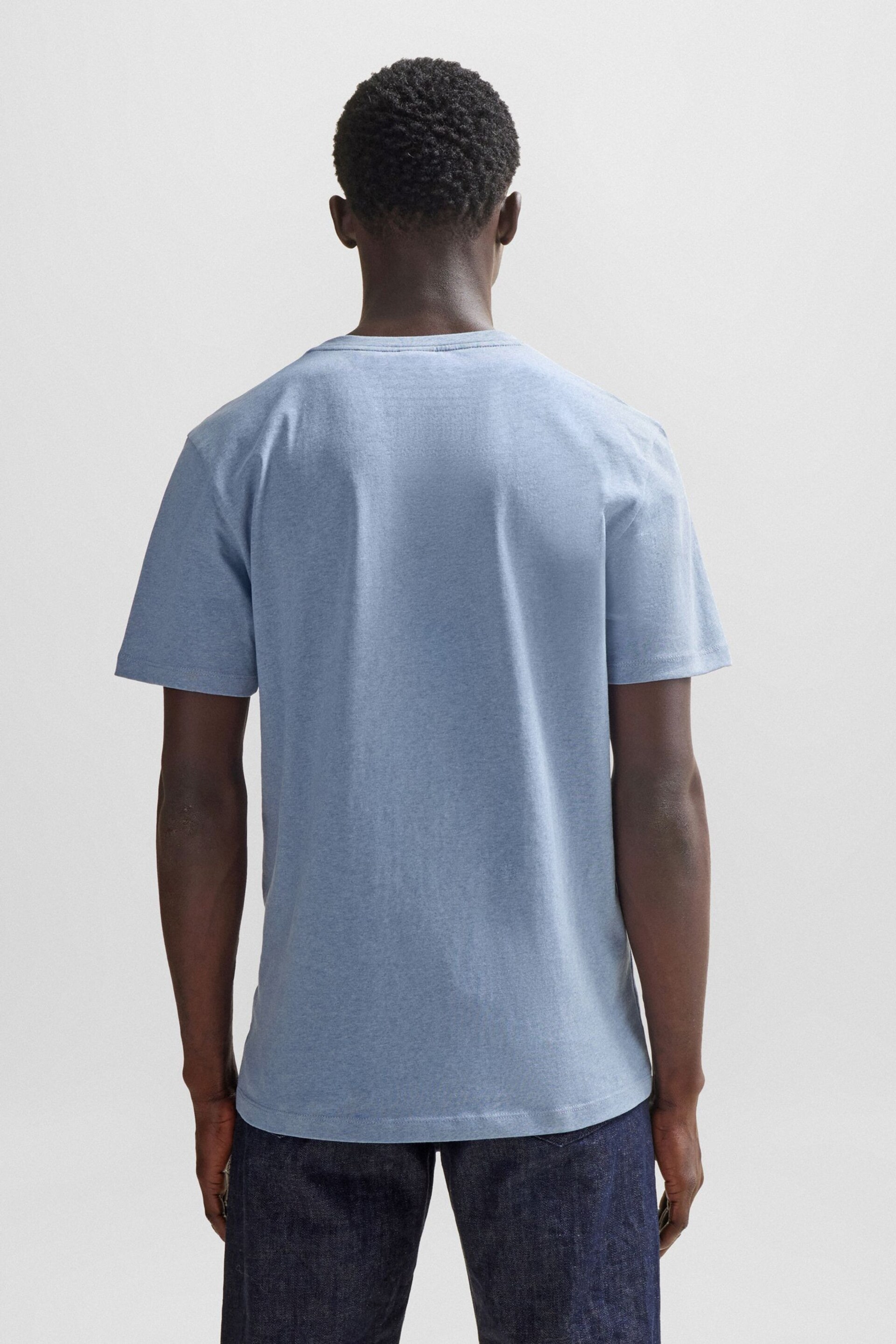 BOSS Blue Relaxed Fit Box Logo T-Shirt - Image 2 of 5