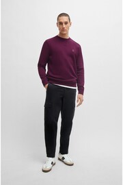 BOSS Purple Cotton Terry Relaxed Fit Sweatshirt - Image 3 of 5