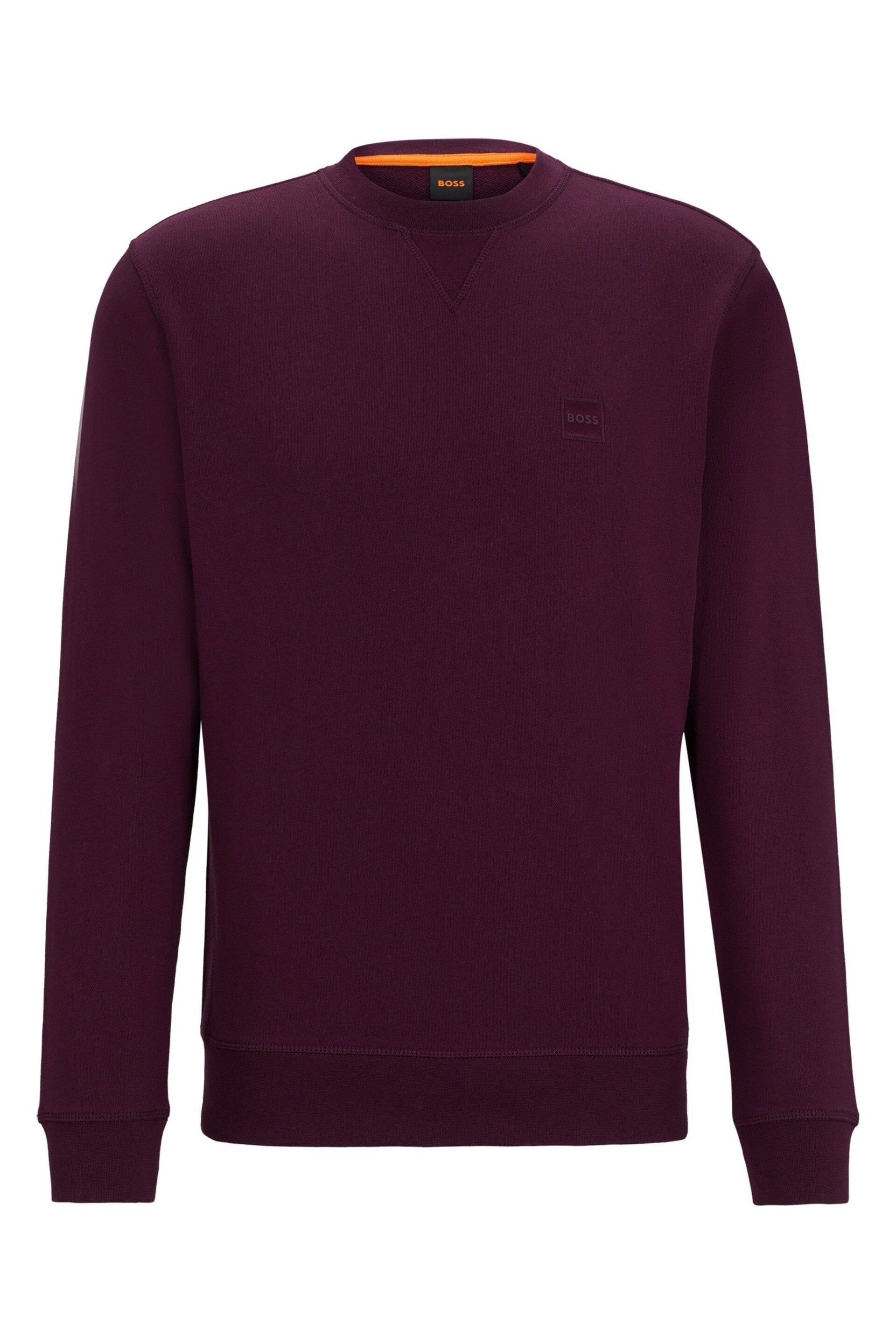 BOSS Purple Cotton Terry Relaxed Fit Sweatshirt - Image 5 of 5