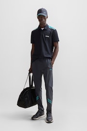 BOSS Black Performance-Stretch Polo Shirt With Contrast Logo - Image 4 of 5