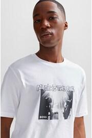 BOSS White Music Graphic Print T-Shirt - Image 1 of 5