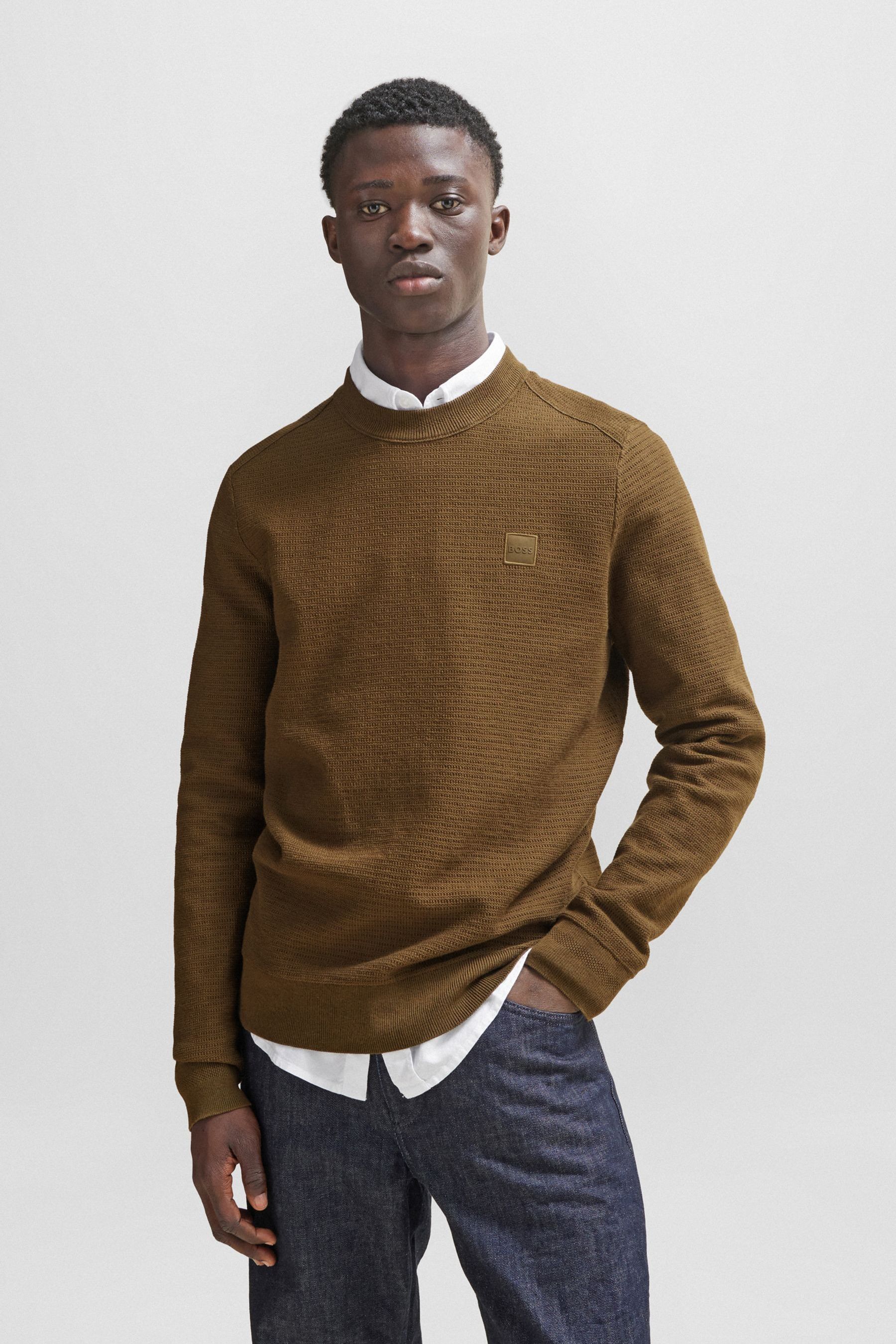 Khaki cashmere jumper clearance