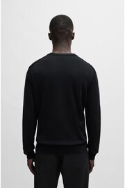 BOSS Black Crew Neck Embroidered Logo Cotton Jumper - Image 2 of 5