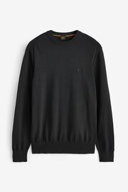 BOSS Black Crew Neck Embroidered Logo Cotton Jumper - Image 5 of 5