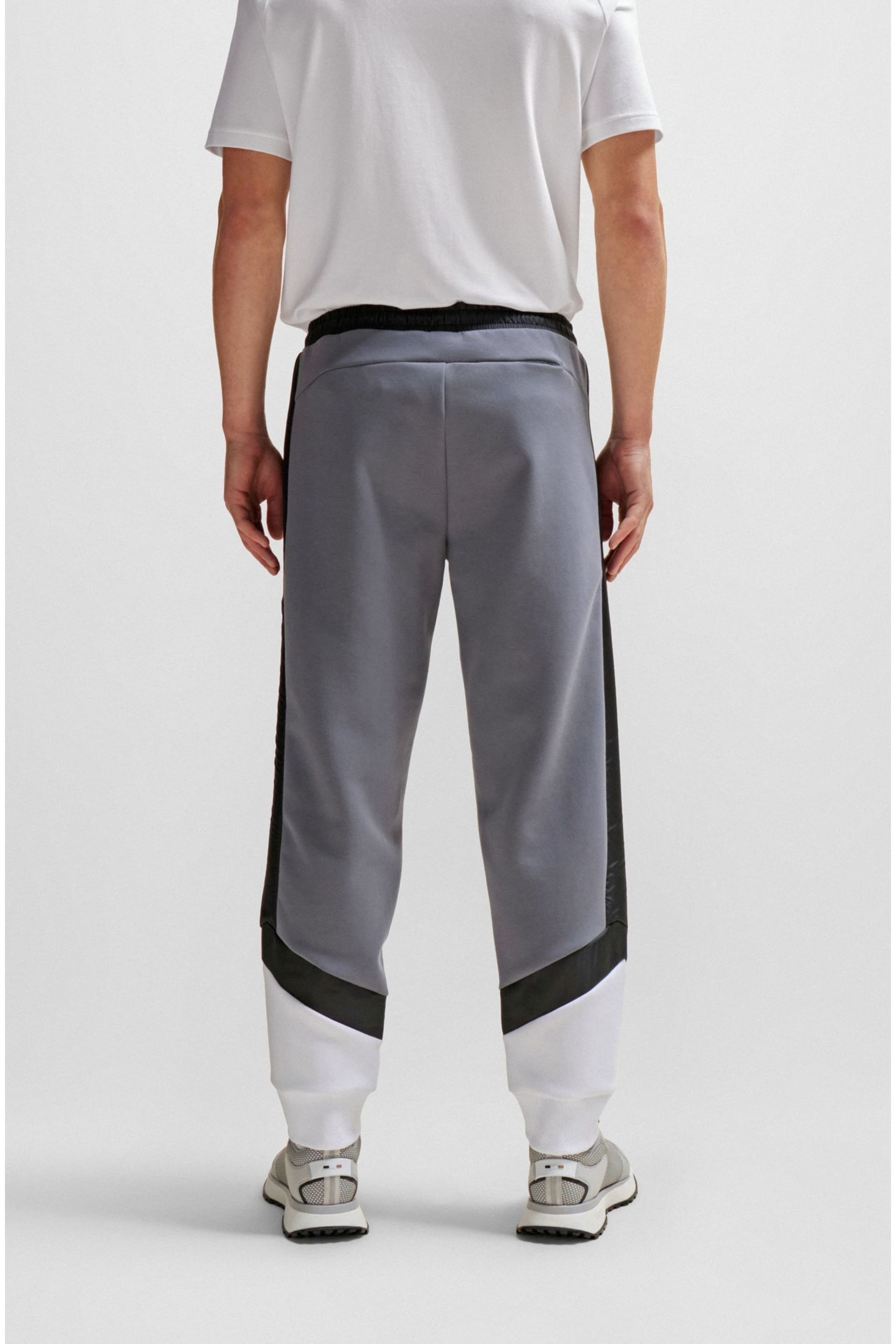 BOSS Grey Relaxed Fit Contrast Panel Sporty Joggers - Image 3 of 7
