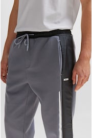 BOSS Grey Relaxed Fit Contrast Panel Sporty Joggers - Image 5 of 7