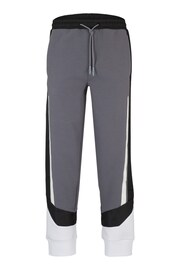 BOSS Grey Relaxed Fit Contrast Panel Sporty Joggers - Image 6 of 7